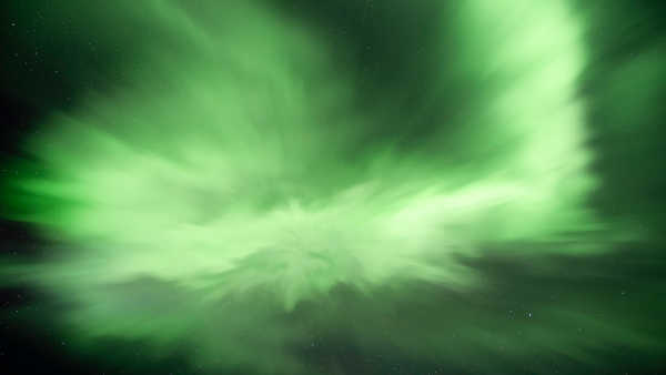 Display of beautiful northern lights